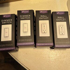 IDevices Wi-Fi Enabled Smart Duplex Wall Outlet 15A & Dimmer Switch Lot Of 4